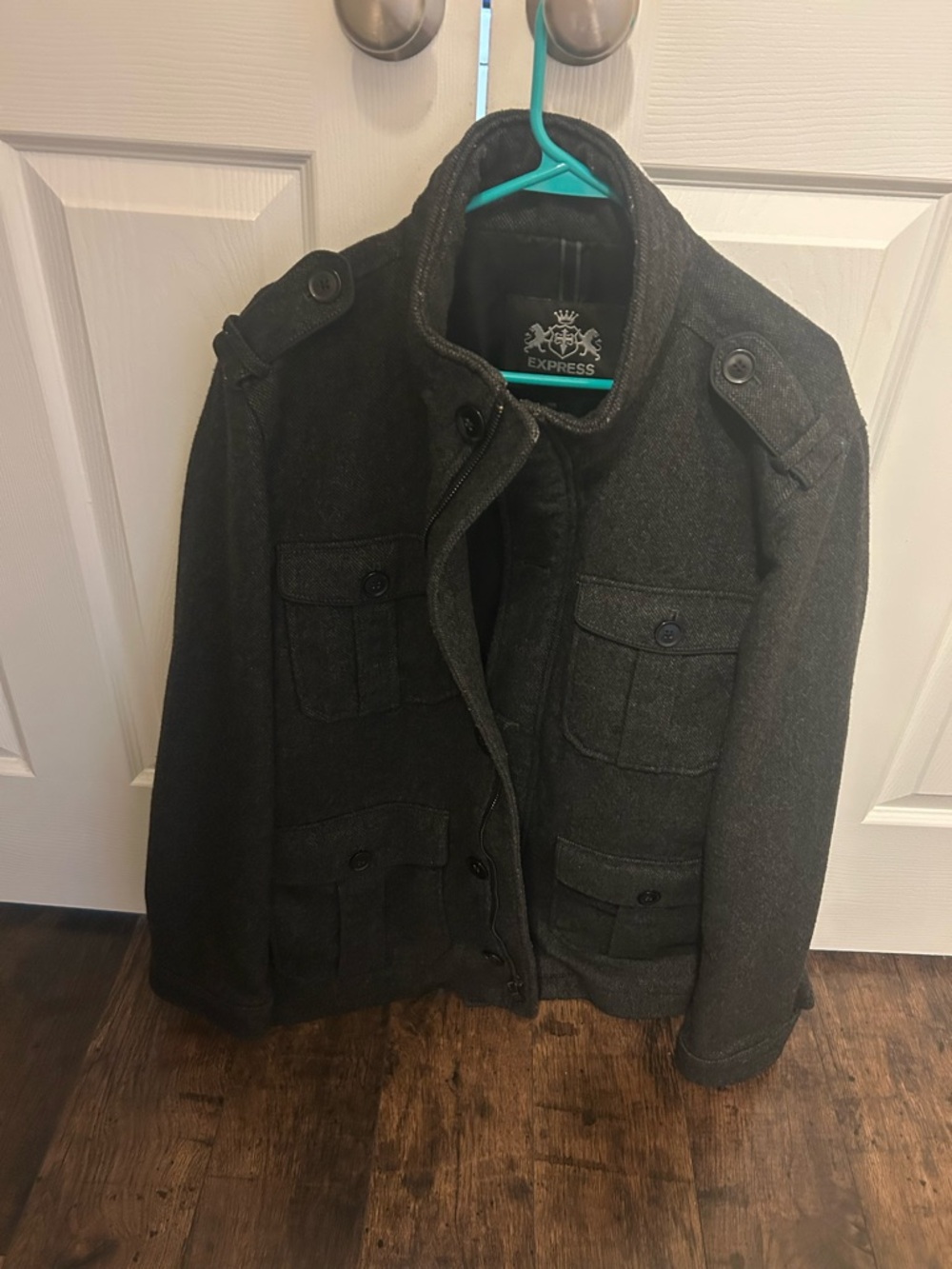 Express Men's Charcoal Military Field Jacket